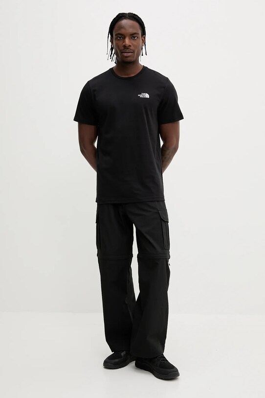 Памучна тениска The North Face Reflective Box NF0A8C4VU1H1 черен SS25