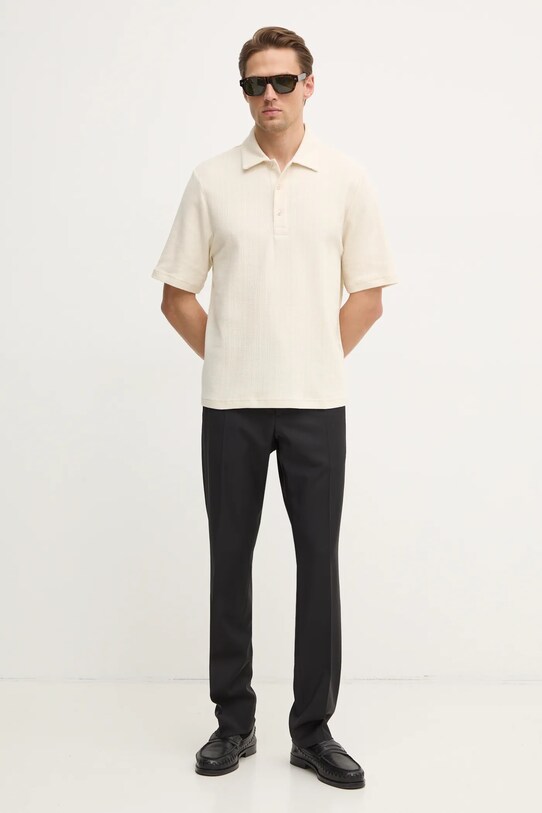 Filippa K polo de bumbac 31560.FK bej SS25