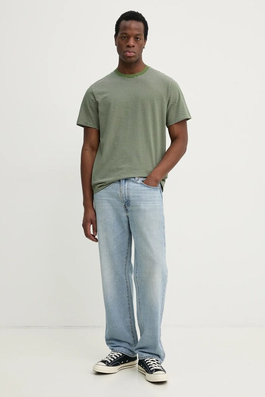 Levi's tricou din bumbac THE ESSENTIAL TEE A3328 verde SS25