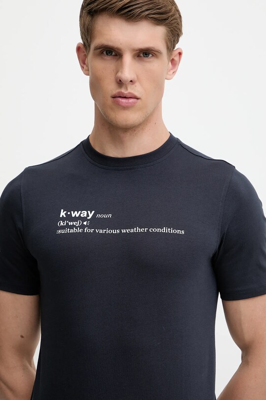 K-Way tricou din bumbac bleumarin K3136DW
