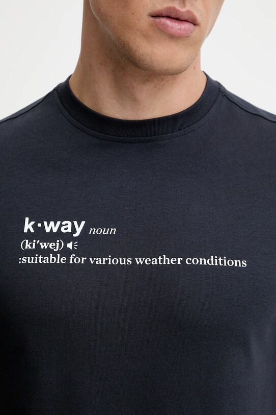 K-Way tricou din bumbac K3136DW bleumarin