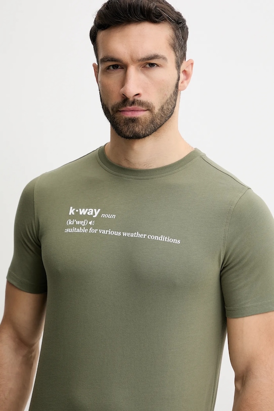 K-Way t-shirt bawełniany zielony K3136DW