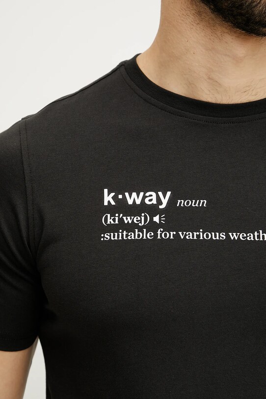 Pamučna majica K-Way crna K3136DW