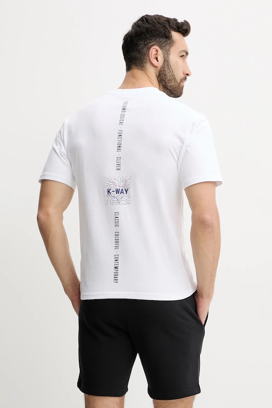 K-Way tricou din bumbac print alb K3138PW