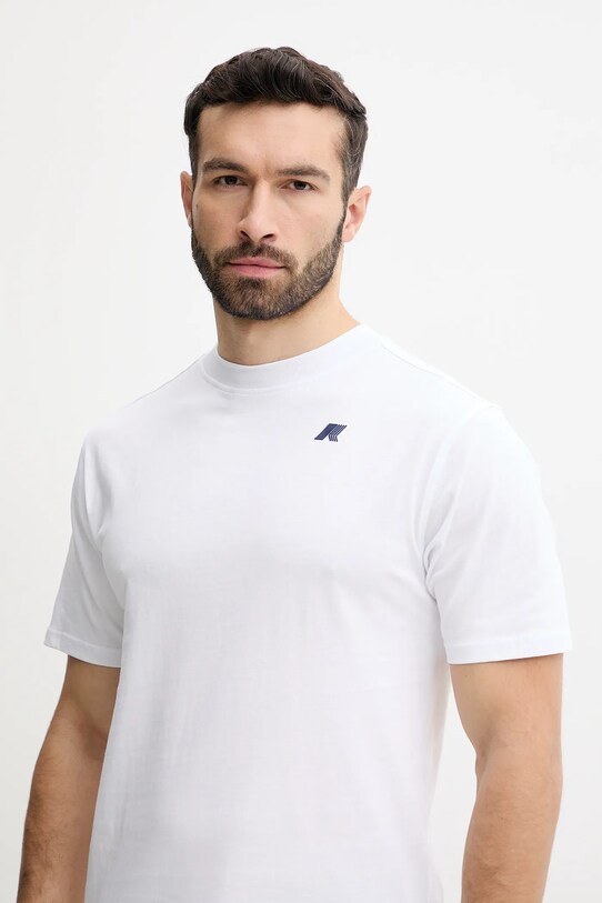 K-Way t-shirt bawełniany biały K3138PW