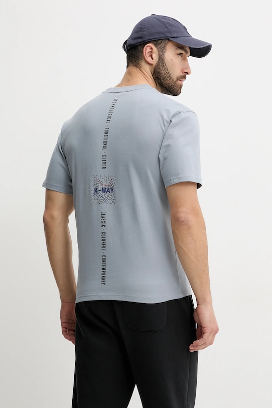 K-Way tricou din bumbac print gri K3138PW