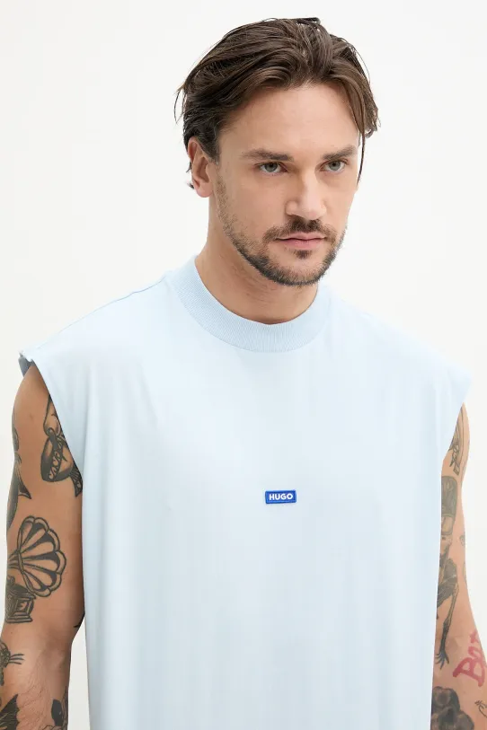 Hugo Blue t-shirt bawełniany niebieski 50509773