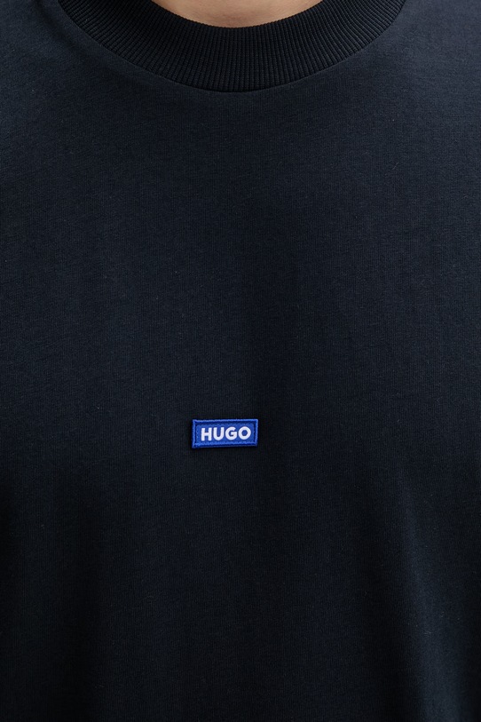 HUGO Blue top pánsky bavlnený Navertz 50509773 tmavomodrá
