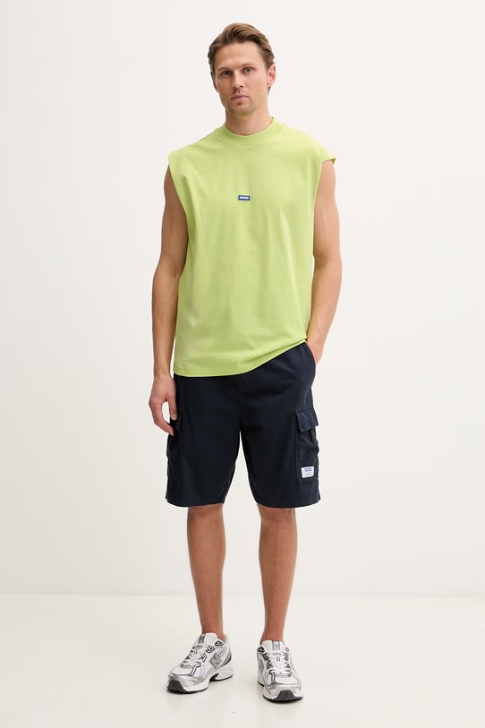 HUGO Blue top pánský bavlněný Navertz 50509773 zelená SS26