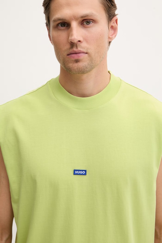 HUGO Blue top pánský bavlněný Navertz zelená 50509773