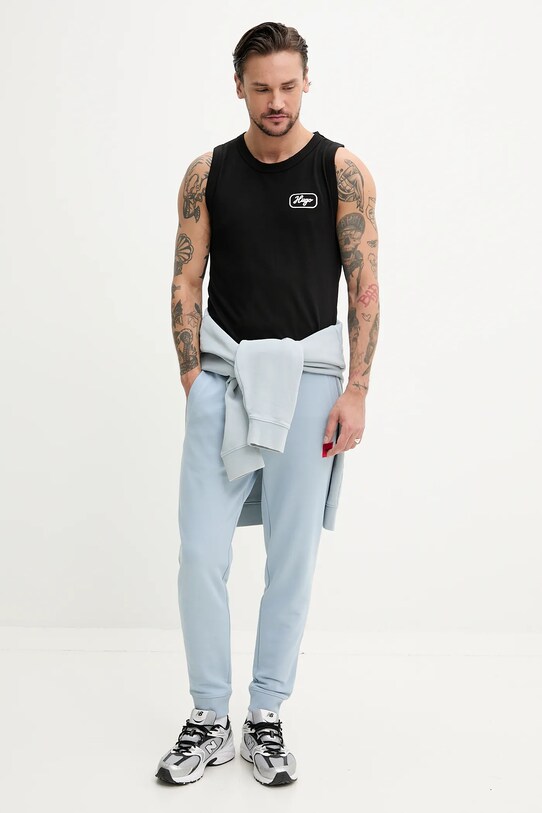 Hugo Blue tricou din bumbac 50534750 negru SS25