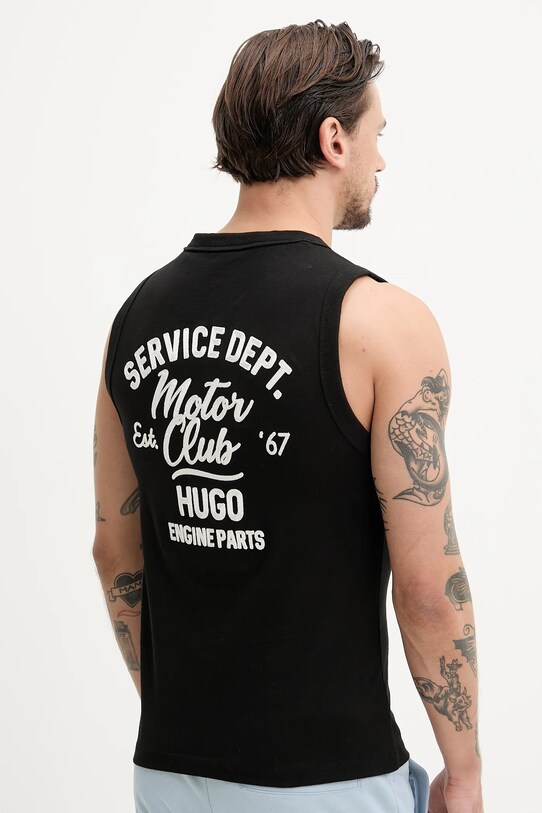 Îmbrăcăminte Hugo Blue tricou din bumbac 50534750 negru