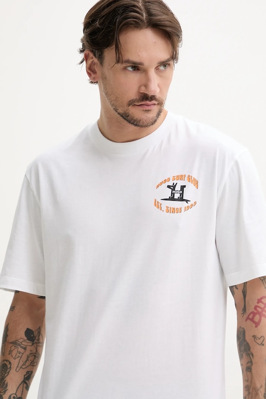 Бавовняна футболка Hugo Blue білий 50536126