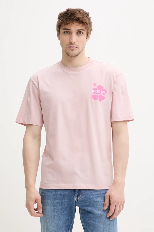 Îmbrăcăminte Hugo Blue tricou din bumbac 50536126 roz