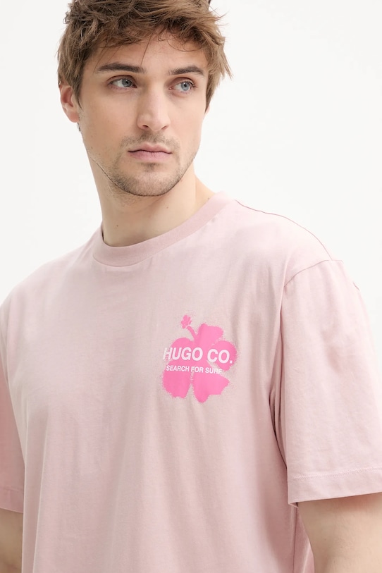 Hugo Blue tricou din bumbac roz 50536126