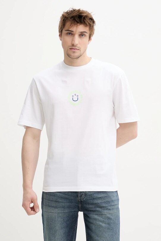 Odzież Hugo Blue t-shirt bawełniany 50536127 biały
