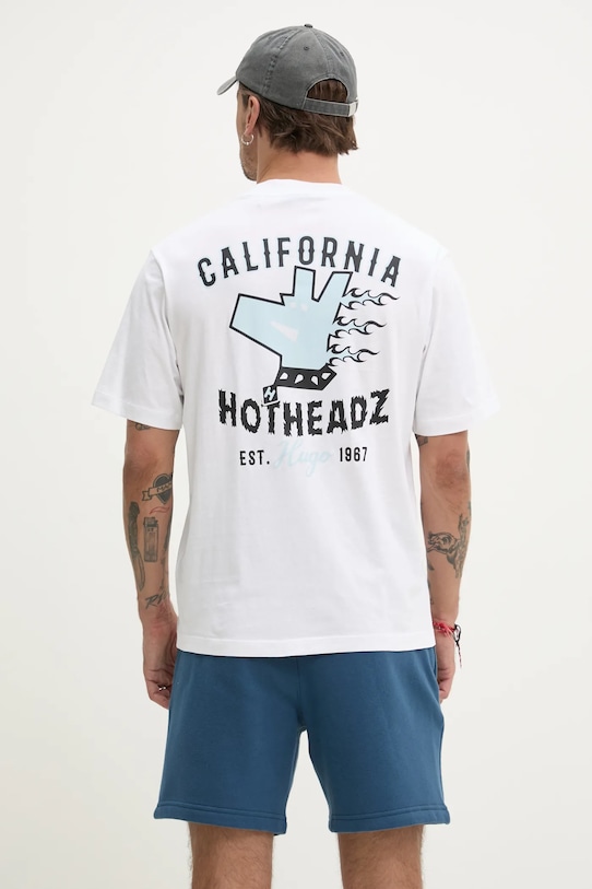 Îmbrăcăminte Hugo Blue tricou din bumbac 50542155 alb