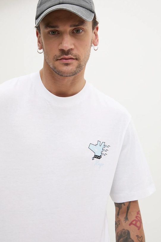 Hugo Blue tricou din bumbac alb 50542155