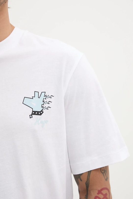 Hugo Blue tricou din bumbac 50542155 alb