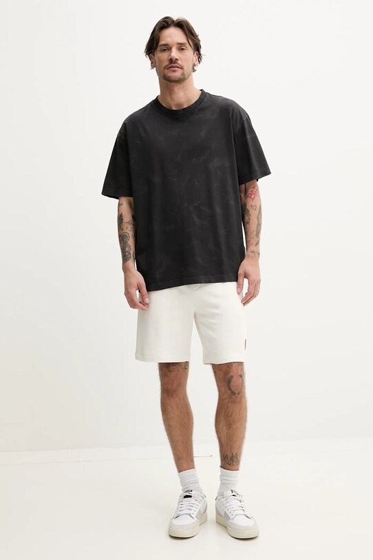 Хлопковая футболка Hugo Blue 50542477 чёрный SS25