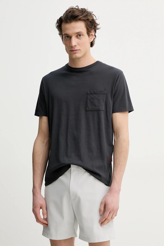 BARENA VENEZIA tricou din bumbac Camicia Mola uni negru TSU5100.2540