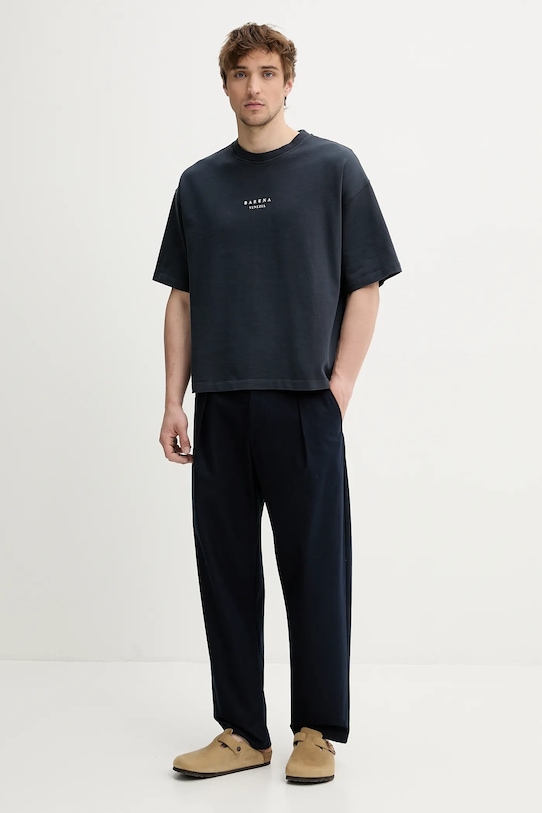 Bavlnené tričko BARENA VENEZIA Camicia Mola TSU5107.2713 tmavomodrá SS25