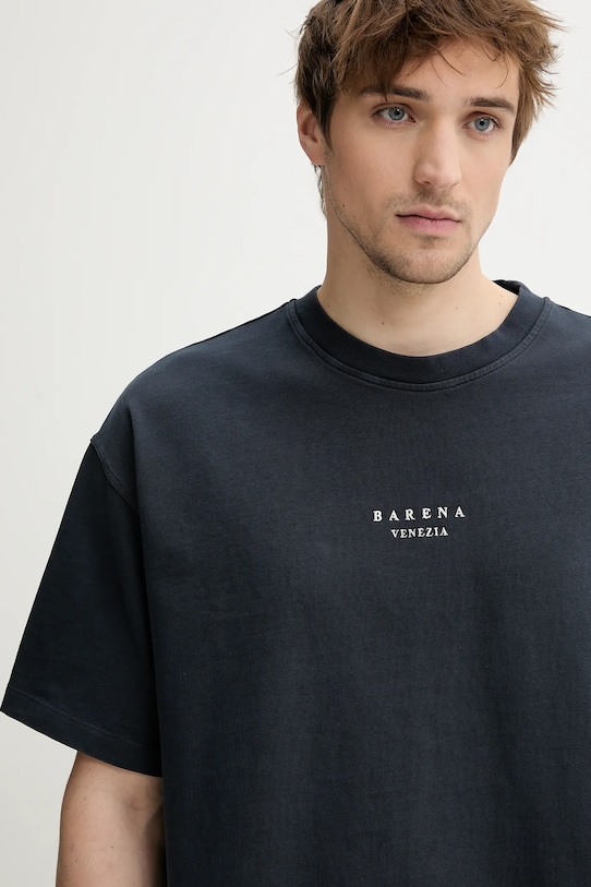 Bavlnené tričko BARENA VENEZIA Camicia Mola tmavomodrá TSU5107.2713