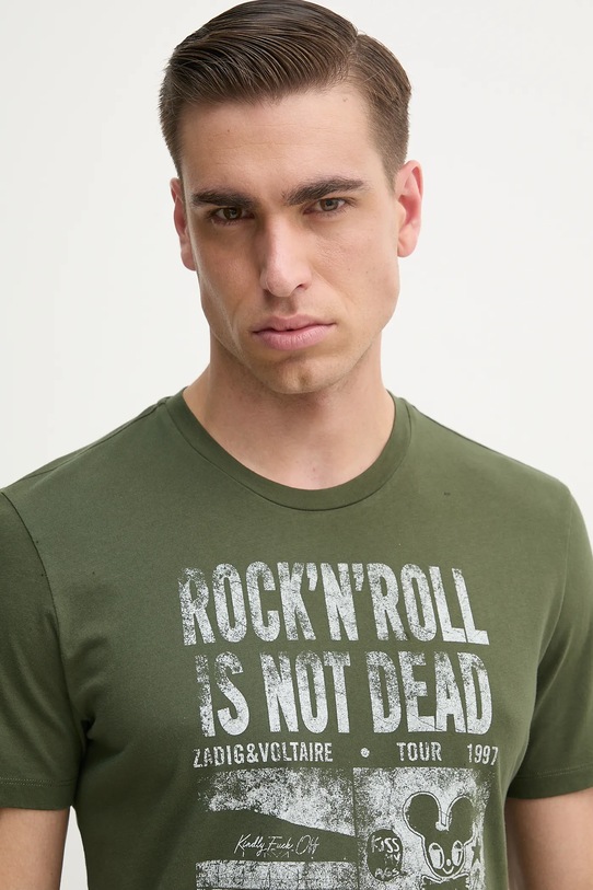 ZADIG&VOLTAIRE t-shirt bawełniany zielony JMTS01661.300
