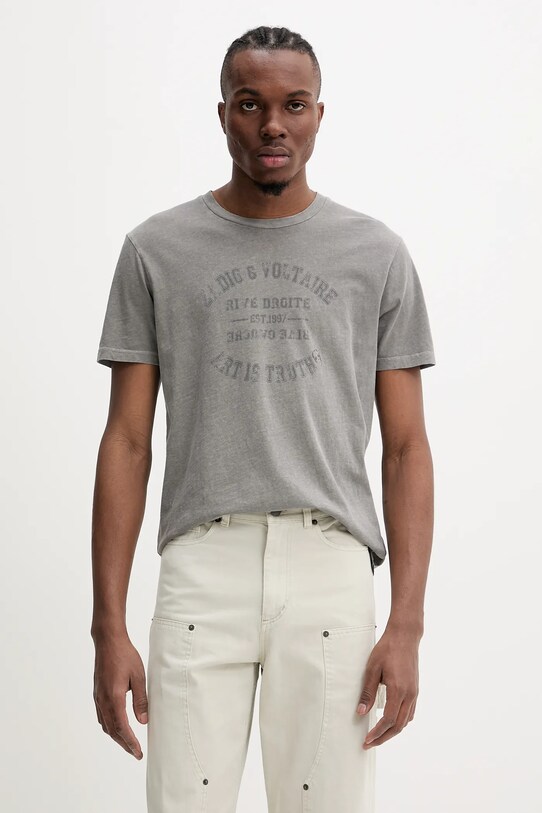 Bavlnené tričko ZADIG&VOLTAIRE relaxed sivá JMTS01721.29
