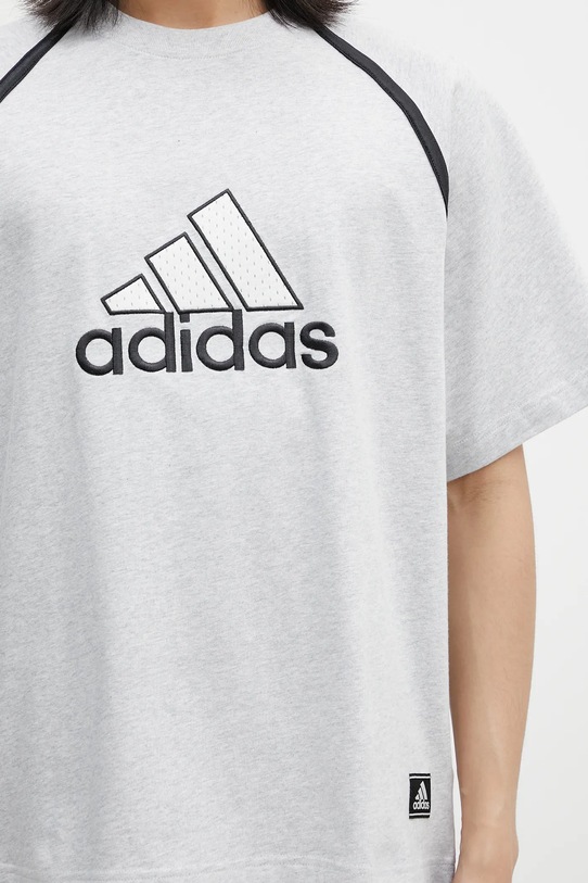 adidas Originals tricou din bumbac Badge Tee gri IM7839