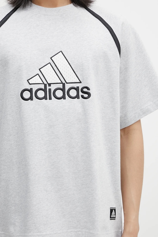 adidas Originals t-shirt bawełniany Badge Tee szary IM7839