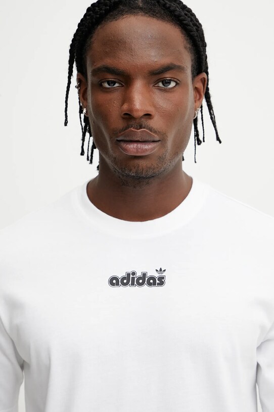 Βαμβακερό μπλουζάκι adidas Originals GRFX Tee λευκό JC8379