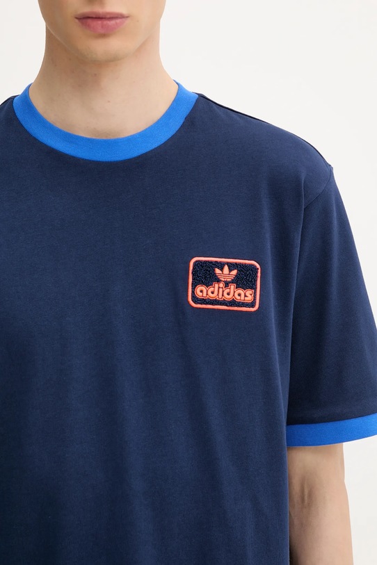 Bavlněné tričko adidas Originals Contrast Tee JC8383 námořnická modř