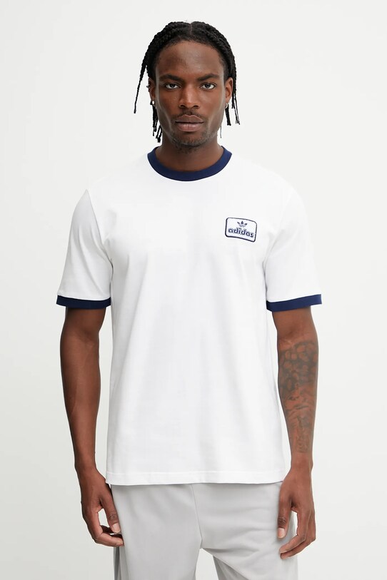 adidas Originals tricou din bumbac Contrast Tee imprimeu alb JC8384