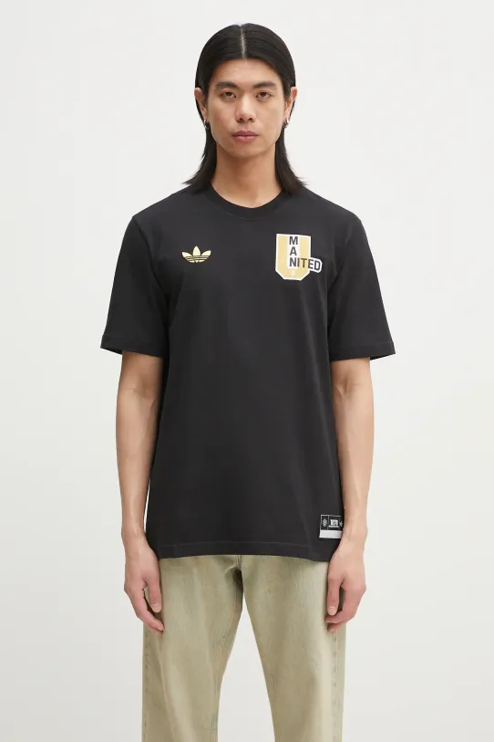 adidas Performance cotton t-shirt Manchester United VRCT T-shirt regular black JL6115