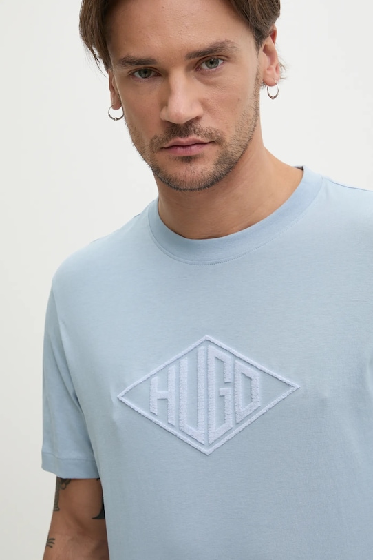 Pamučna majica HUGO Planet friendly plava 50534934