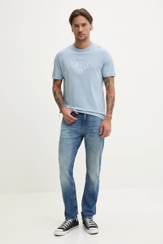 Pamučna majica HUGO 50534934 plava SS25