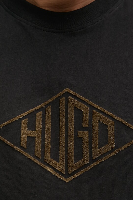 Хлопковая футболка HUGO 50534934 чёрный