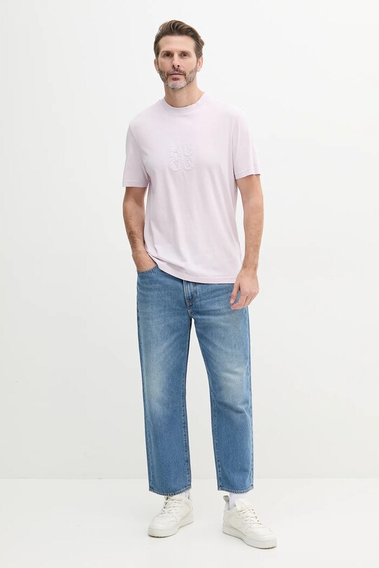 HUGO tricou din bumbac 50535284 roz SS25