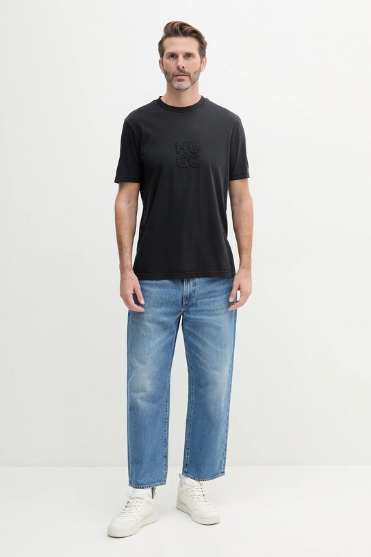 HUGO t-shirt bawełniany 50535284 czarny SS25
