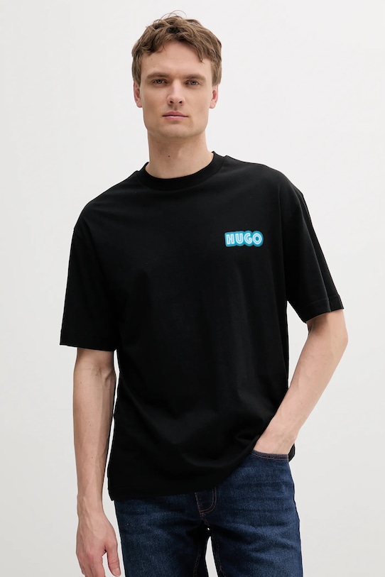 HUGO tricou din bumbac 50538512 negru SS25