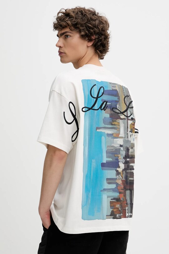 Памучна тениска HUGO щампа бял 50538958