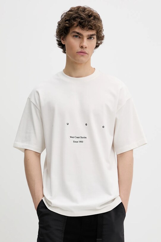 Дрехи Памучна тениска HUGO 50538958 бял
