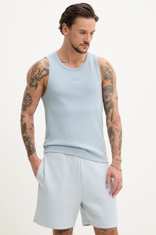 Tričko HUGO slim modrá 50542089