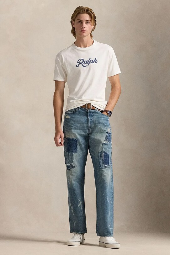 Одежда Хлопковая футболка Polo Ralph Lauren 710936401 белый