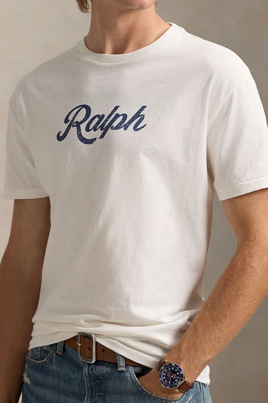 Хлопковая футболка Polo Ralph Lauren белый 710936401