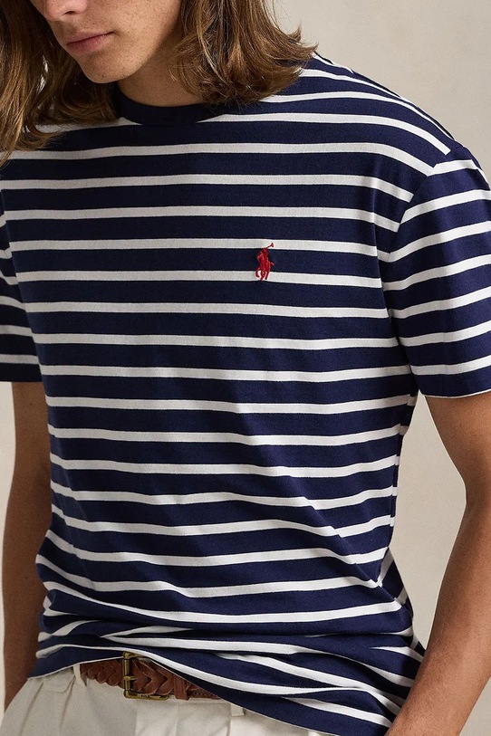 Bavlněné tričko Polo Ralph Lauren 710938134 námořnická modř