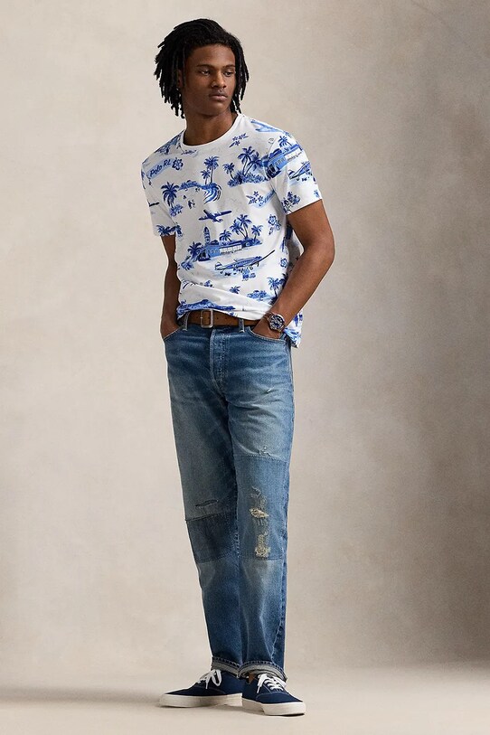 Odzież Polo Ralph Lauren t-shirt bawełniany 710963814 niebieski