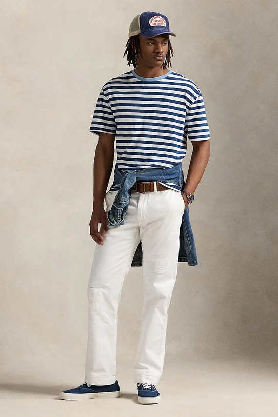 Ruházat Polo Ralph Lauren pamut póló 710964997 sötétkék