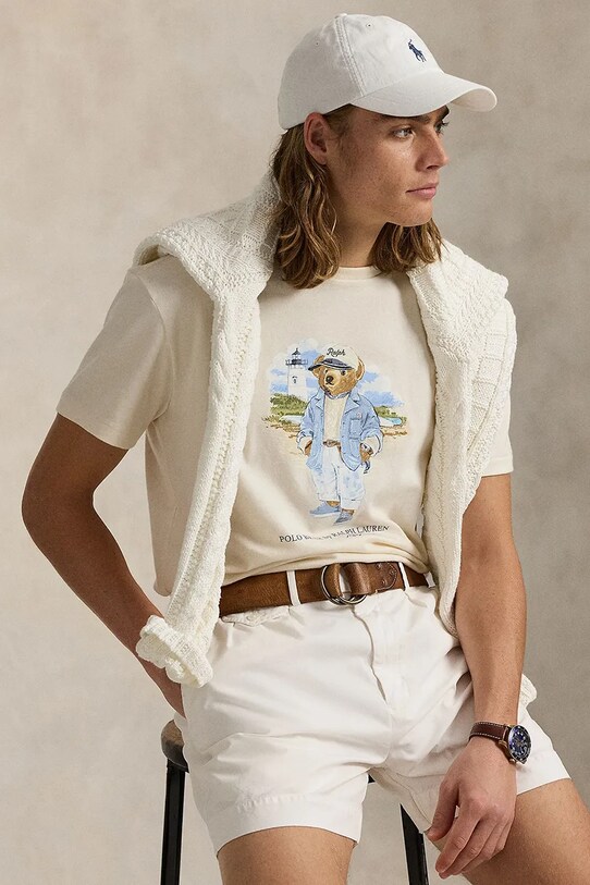 Бавовняна футболка Polo Ralph Lauren 710969630 білий